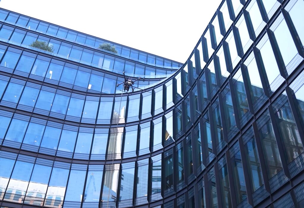 Principle Cleaning Services' drone window clean at Broadgate